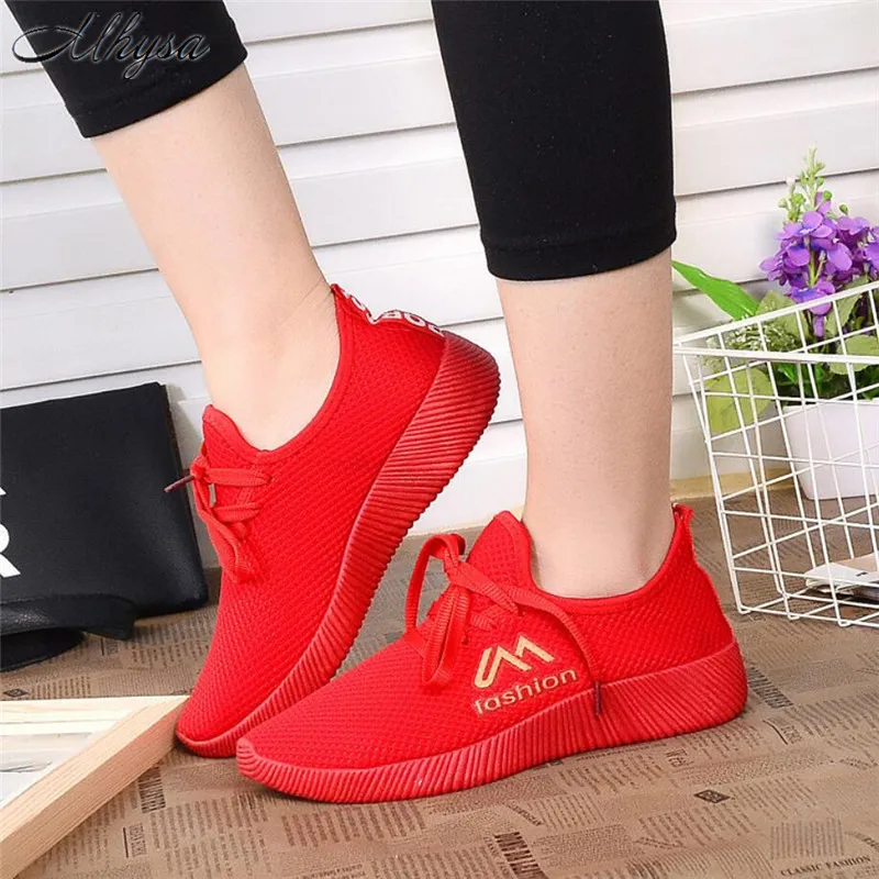 

Mhysa 2018 Spring Autumn new mesh breathable casual sneakers shoes solid color shallow with a small red black women's shoes S487