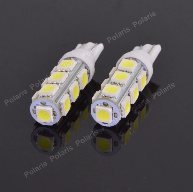 10 шт. T10 194 168 W5W 5050 13 SMD светодиодный белый авто светильник источник клиновидный боковой задний фонари заднего хода лампы, сигнализирующий фонарь DC12V