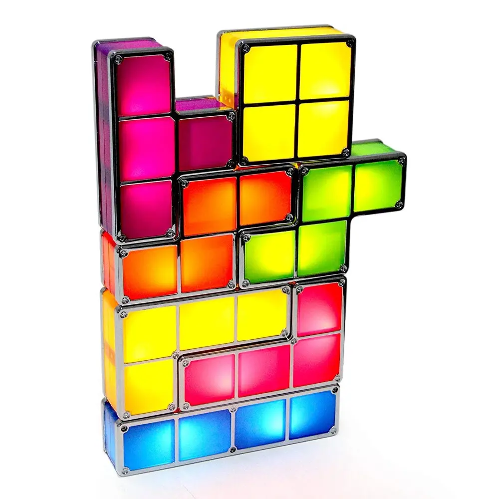  [DBF]Tetris Stackable Night Light 3D Puzzles Light 7 Colors Magic Blocks Induction Interlocking LED