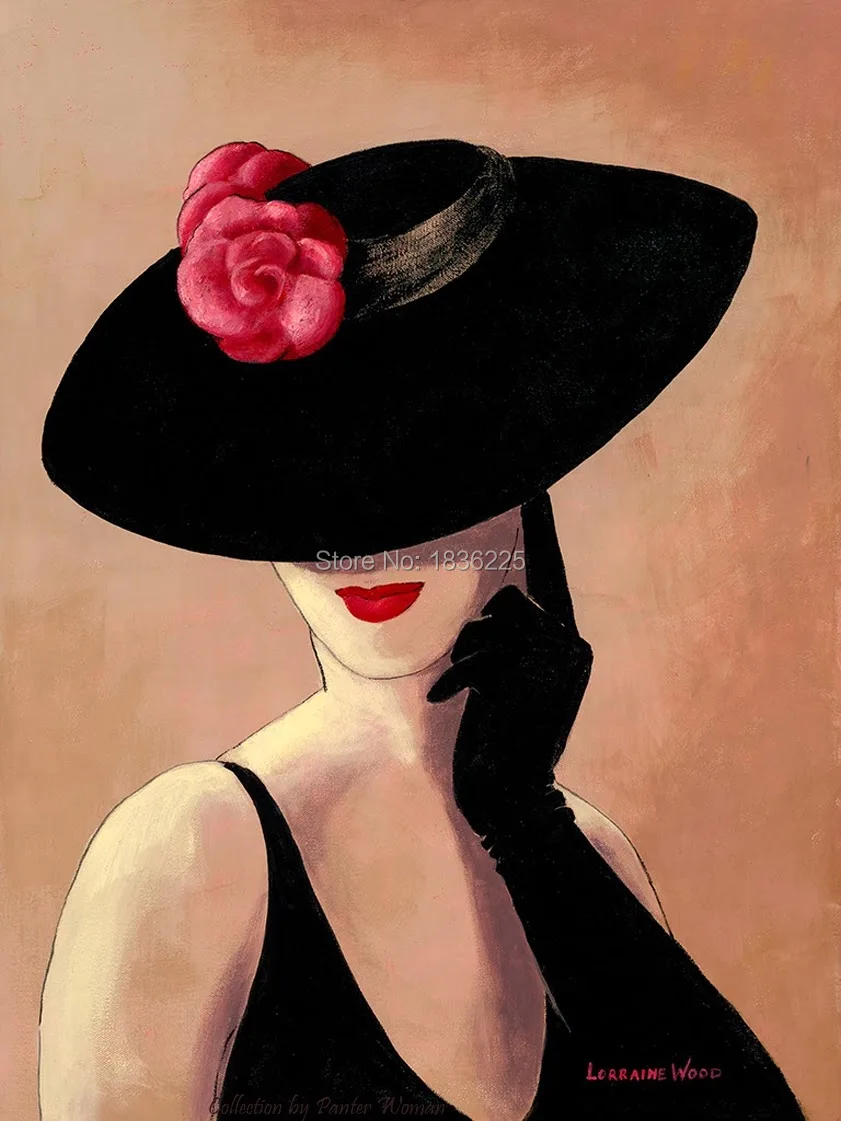 Aliexpress.com Acheter Peintures à l'huile Reproductions Noir Chapeau