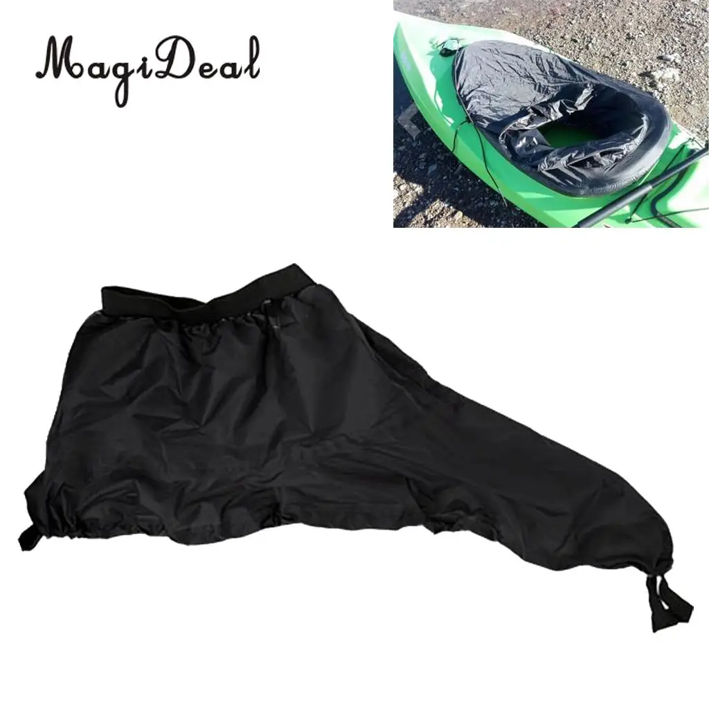 MagiDeal Spray Skirt Kayak Canoe Cockpit Deck Cover Sprayskirt Waterproof Storage Black Marine Water Sports Accessories S/M/L/XL