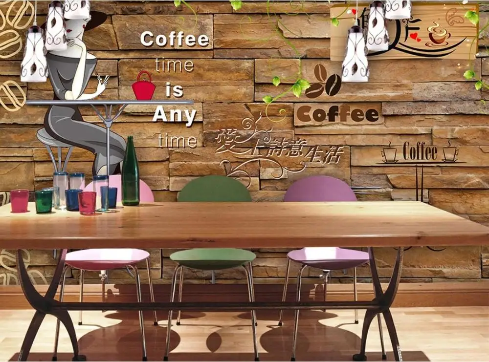 

Private custom wine brick wall cafe bar wallpaper mural