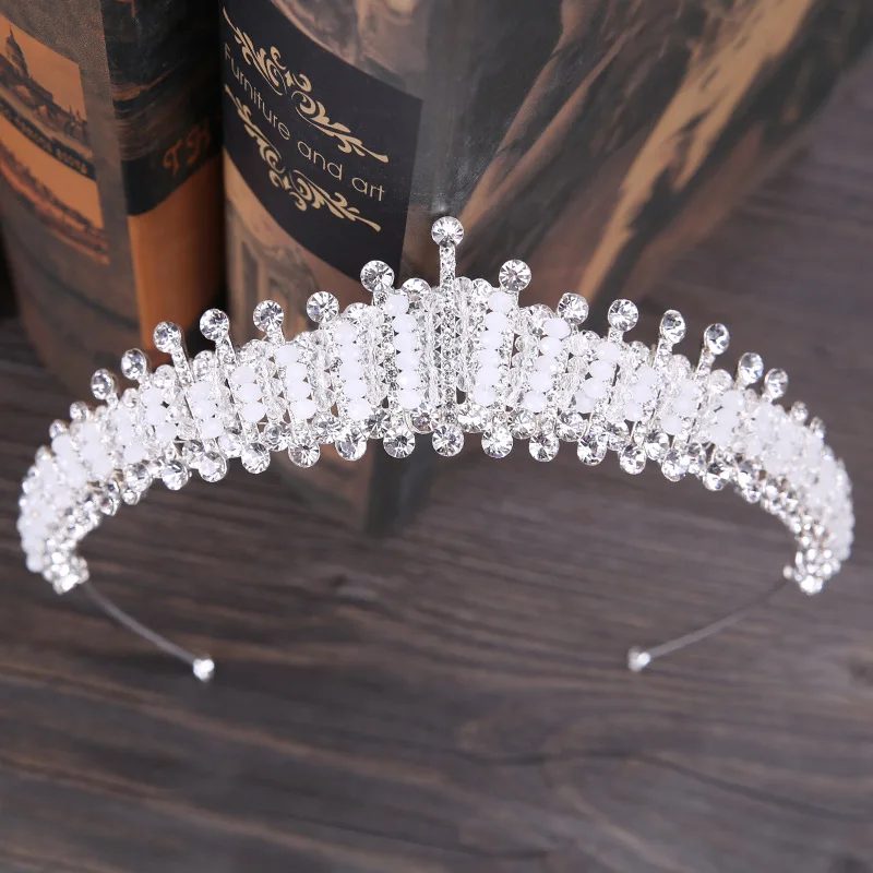 

New tiaras and crowns Full Crystal Silver Metal Tiara Wedding Bride Jewelry Accessories Hairbands Princess Women Jewelry VL