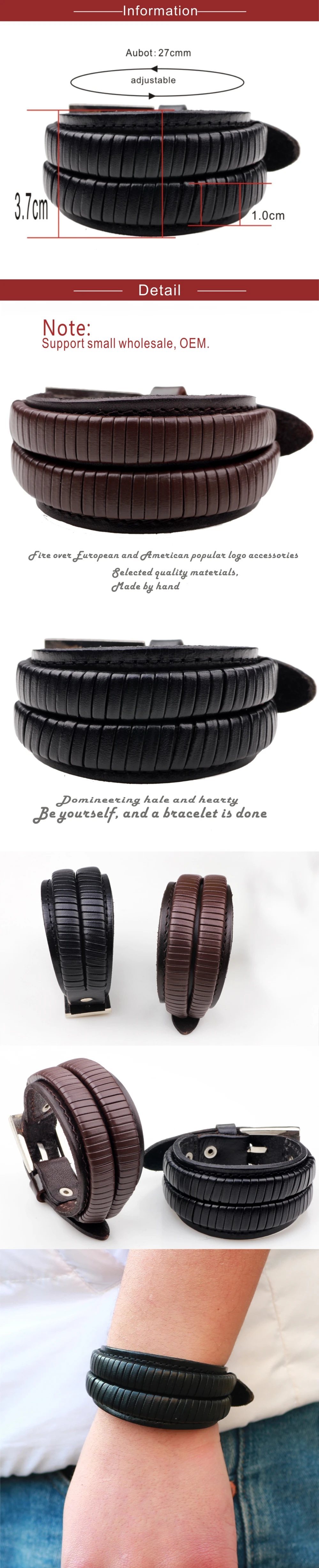UBEAUTY модный кожаный браслет брендовый черный двухслойный мужской старинные амулетные браслеты мужские ювелирные изделия
