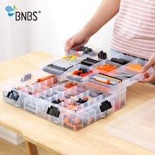 BNBS, вместительный ящик для хранения блоков для строительства игрушек ЛЕГО, для детей, прозрачная пластиковая коробка-органайзер, регулируемое хранилище
