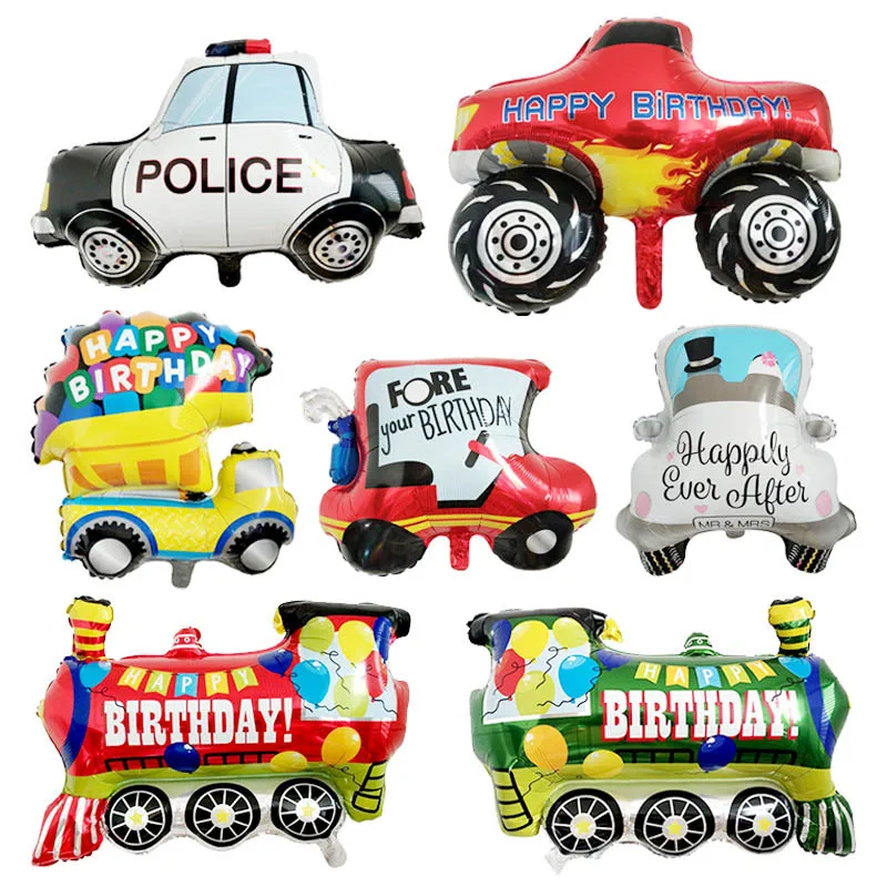 

1PC Decor Supplies DIY Cartoon Car Balloons Car Train Foil Balloon Children Gifts Birthday Party Decorations Kids balls