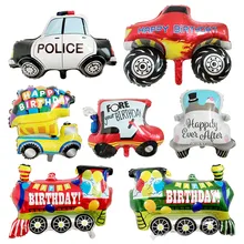 1PC dekory diy kreskówka samochód balony samochód pociąg balon foliowy dzieci prezenty dekoracje na imprezę urodzinową dzieci piłki