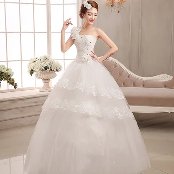 

elegant Lace applique Wedding Dresses White Tulle Wedding Dress Bridal Dress Marriage Customer Made Size