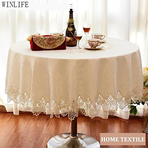 

WINLIFE Brand Lace Table Cloth Set European Round Table Cloth Round Lace Tablecloth