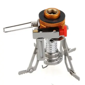

Wholesale 5X Outdoor Picnic Gas Portable Camping Mini Steel Stove Case Silver Orange