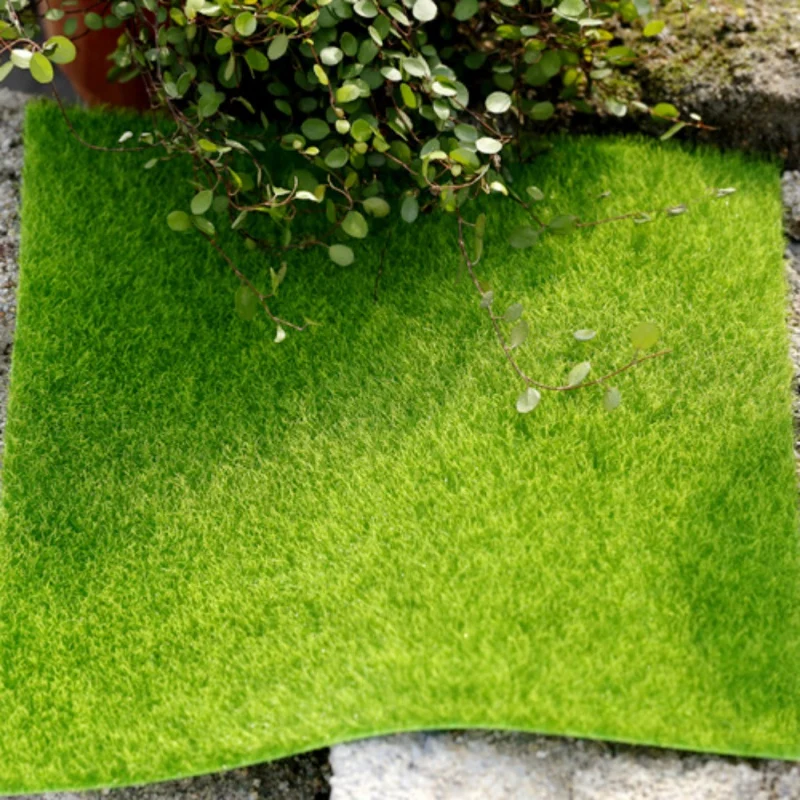 

Micro Landscape Decoration DIY Mini Fairy Garden Simulation Plants Artificial Fake Moss Decorative Lawn Turf Green Grass 15x15cm