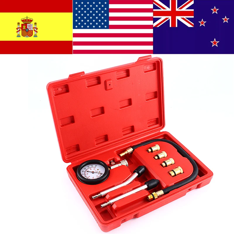 

1 Set Multi-function cylinder pressure gauge Petrol Engine Compression Tester Test Gauge Kit Car Motorcycle Garage Tools+Case