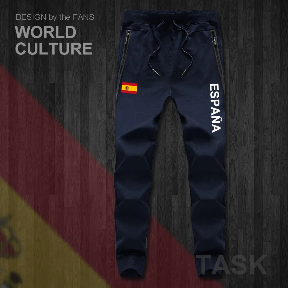 مملكة اسبانيا إسبانيا ESP الإسبانية الاسباني رجل السراويل ركض بذلة sweatpants المسار العرق اللياقة البدنية الصوف التكتيكية عارضة