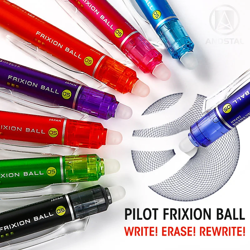 Andsta 10 цветов Pilot frixion шариковая выдвижная стираемая ручка 0,5 мм гелевые ручки набор ручка записывает стирает теплообмен исчезающая ручка