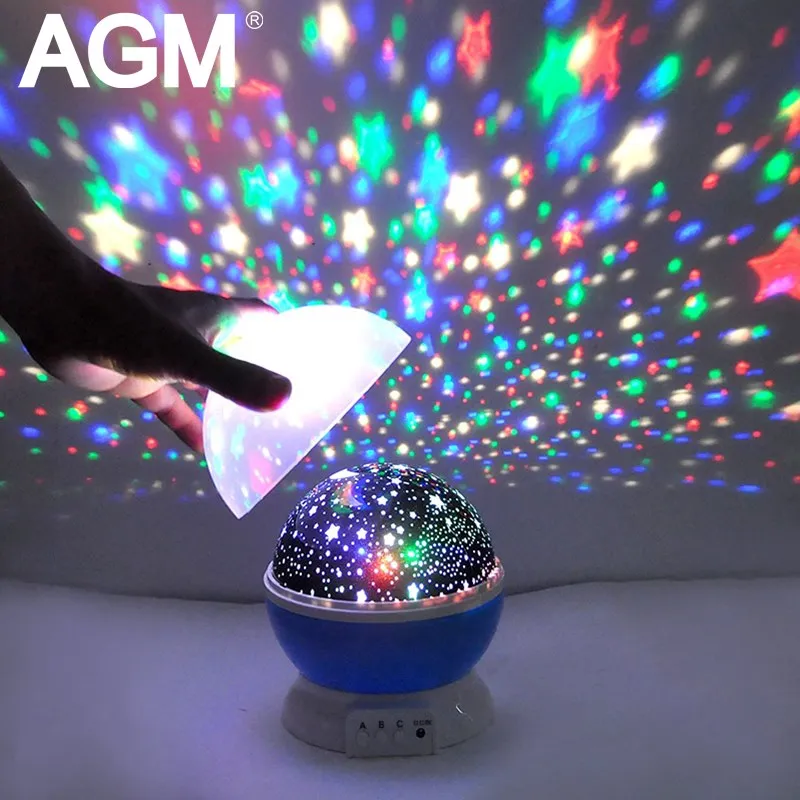 AGM Sterne Starry Sky LED Nachtlicht Sterne Projektor Mond Tisch Lampe Lichter Luminaria Neuheit Nachtlicht Für Kinder Kinder Baby Billig