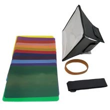 Fodling Foldable Mini Softbox Flash Diffuser Soft box + 12pcs Color Balance Gel Filter For Canon/Nikon/Sony EOS Speedlight