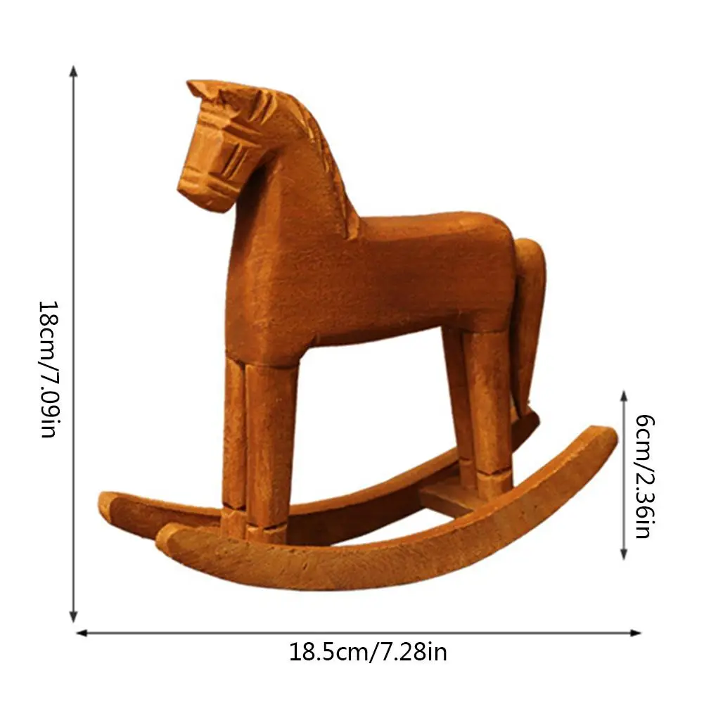 Деревянная лошадь ручной работы, украшение для рабочего стола, деревянные поделки, лошадка-качалка, пони, украшения для детских игрушек