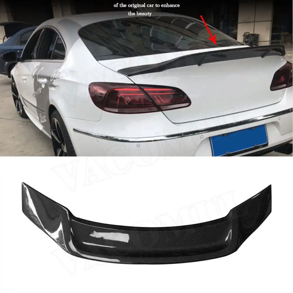 ABS Carbon Look Rear Roof Spoiler Window Wings For Volkswagen CC VW