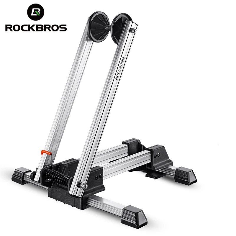 ROCKBROS Bicycle Parking Rack Aluminum Alloy Portable Double Rod Mountain Bike Maintenance Support Frame Folding Display Stand