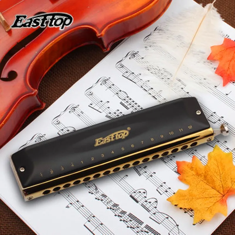 Easttop 16 отверстий Хроматическая губная гармоника ABS/латунный гребень профессиональная арфа Музыкальные инструменты C Ключ металлическая горловина