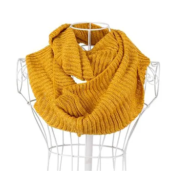 

AOLOSHOW Winter Infinity Loop Scarf for Women Yarn Knit Circle Neck Warmer Scarfs Ladies Solid with Shining Thread Decor NL-2219