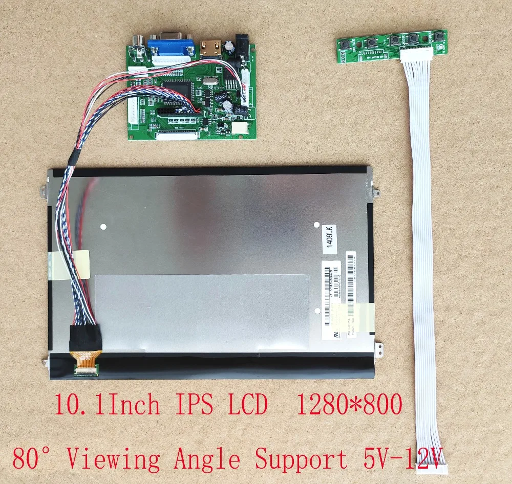 10,1 дюймов 1280*800 ips сенсорный ЖК-комплект USB 5 В Поддержка Win7 8 10 Raspberry Pi Android Linux промышленное оборудование 10 пальцев Touch