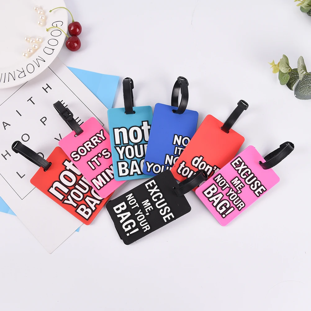 2017 New Luggage Tags for Travel Candy Color English Letter Luggage Label Strap Suitcase Name ID Address Tags Luggage Tags