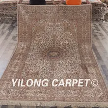 Yilong 6'x9 ручной работы красные ковры слоновой кости античный медальон шелковый ковер(YHW440A6x9