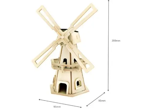 Солнечная энергия Энергия 3D деревянная головоломка игрушка DIY наборы кирпичная деревянная мельница для детей развивающие