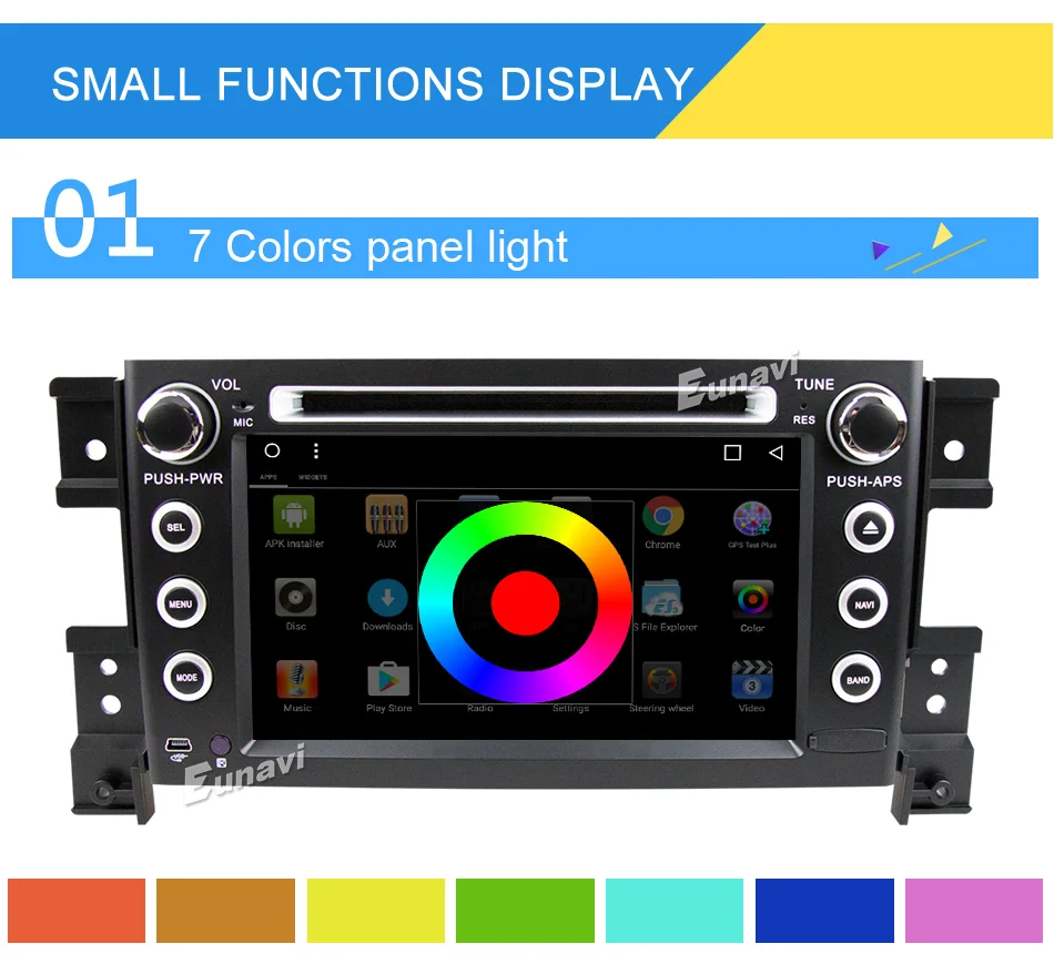 Sale Eunavi 2 Din 7 inch tda7851 Android 8.1 Car Dvd Player For Suzuki Grand Vitara Radio Stereo GPS in dash car pc 1024*600 HD wifi 22