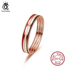 ORSA JEWELS Настоящее 925 женские кольца, Стерлинговое серебро, черный, белый, красный, круглый палец, женское кольцо, Трендовое, подарок на день Святого Валентина, ювелирное изделие SR135