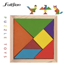 Fulljion Learning Education Puzzle Toys For Children Brain Wooden 3d Puzzle Tangram Teaser Tetris Geometric Shape Jigsaw Game