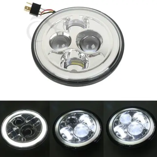 

Chrome 7 LED Projector Daymaker Halo Headlight For Jeep Wrangler JK LJ TJ 97-14