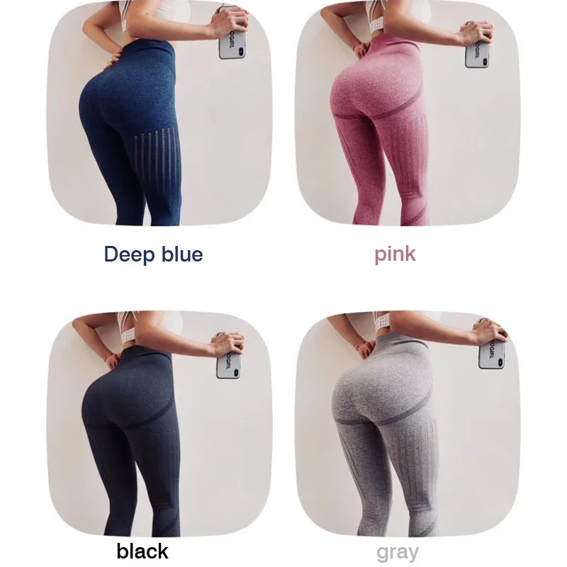 Для женщин Йога штаны Хип Push Up плавно пикантные легинсы с высокой талией, для фитнеса йога брюки сексуальные персикового цвета в стиле «хип для бега, йоги Спортивные леггинсы