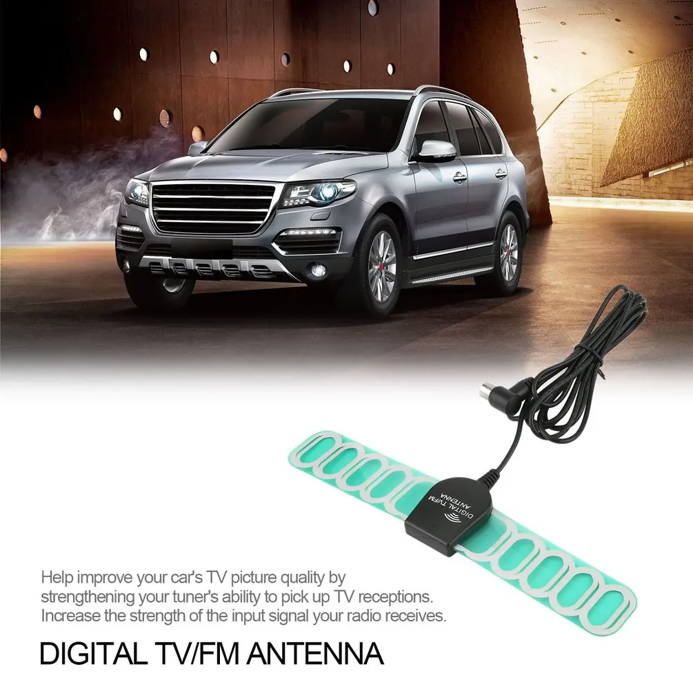 

Universal Car Analog Digital TV/FM Antenna Vehicle Signal Reception Auto Aerial Radio Automobile Signal Amplifier Booster
