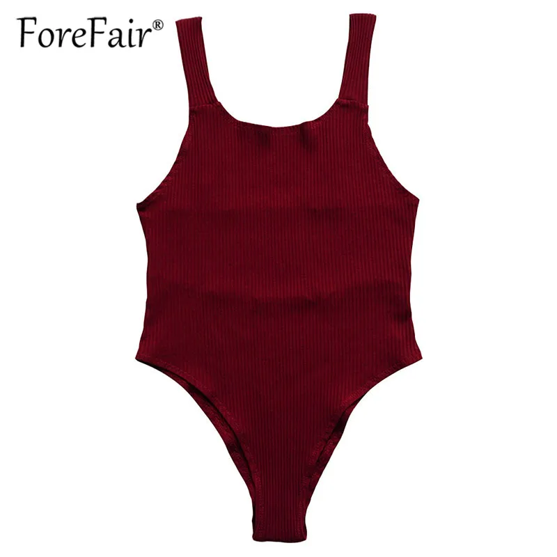 Forefair Cotton Knitted Bodysuit Woman Backless Sleeveless Skinny Body Women Rompers 2019 Summer Tank Top Sexy Bodysuits (2)