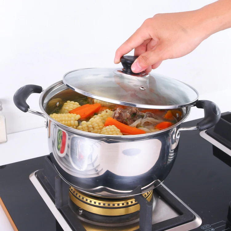 

Stainless Steel Boiled Soup Pot Steamer Pot Hot Pot Household Mini Non-stick Pot Apply to Gas and Induction Cooker