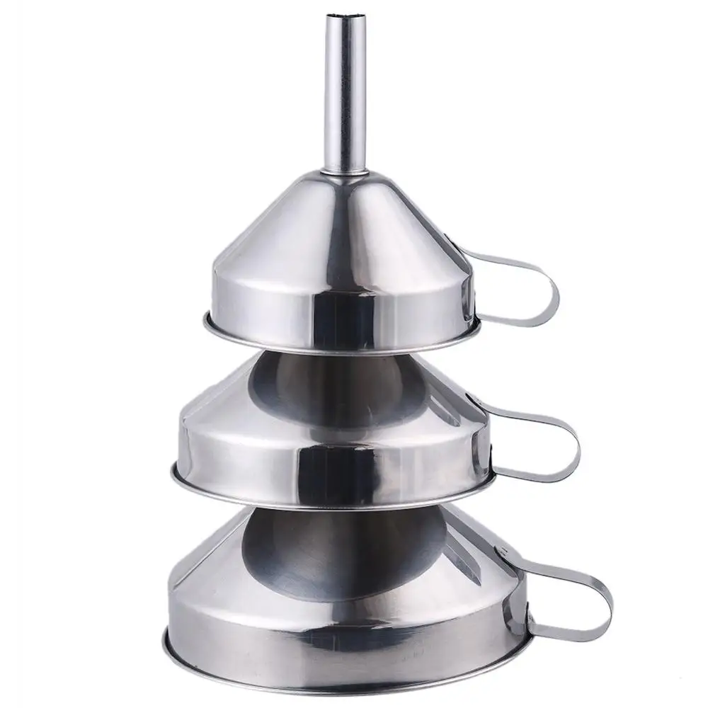 Buy 3Pcs/Set Kitchen Funnels Durable Stainless Steel