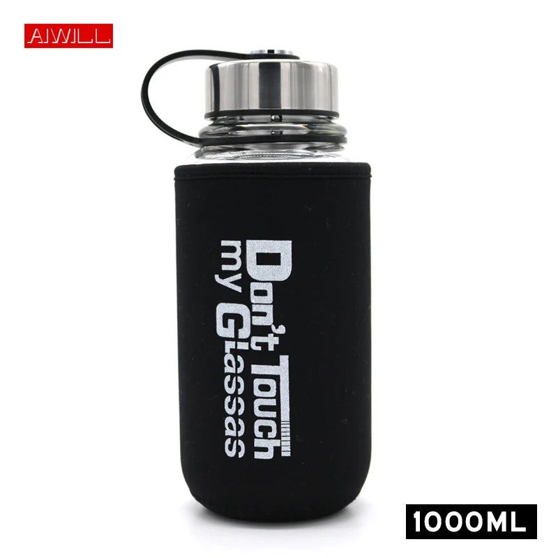 Water Bottle 700/1000ML Outdoor Lemon Fruit Juice Portable With Tea Infuser High Borosilicate Glass
