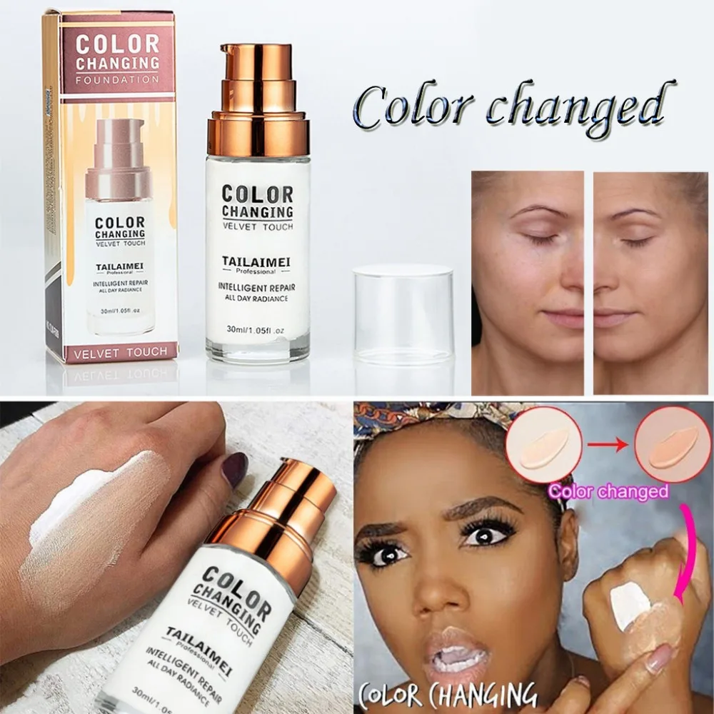 

Color Changing Foundation Makeup Base Nude Face Liquid Cover Concealer Brighten dermacol contour palette contorno maquillaje A25