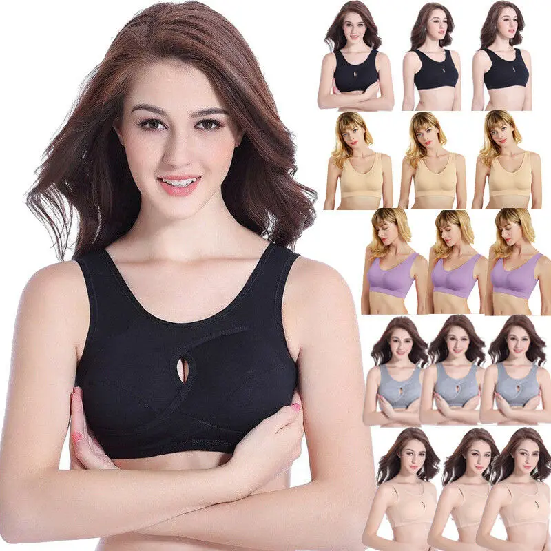 

Women's Med Impact Wirefree Padded Contour Cross Back Workout Sports Bra S-3XL