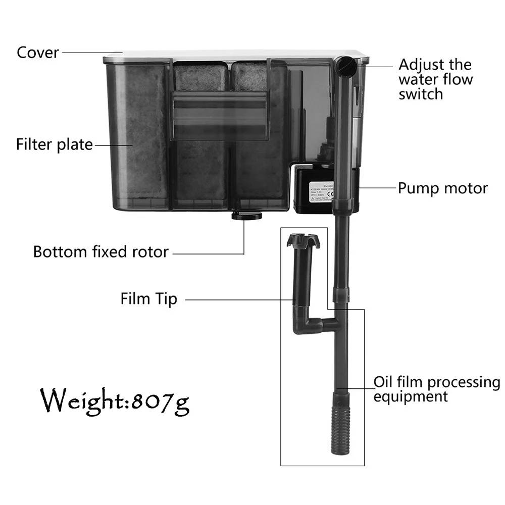 Аквариумный погружной фильтр настенный фильтр для аквариума водопадный аквариум фильтр с воздушным насосом EU US UK Plug