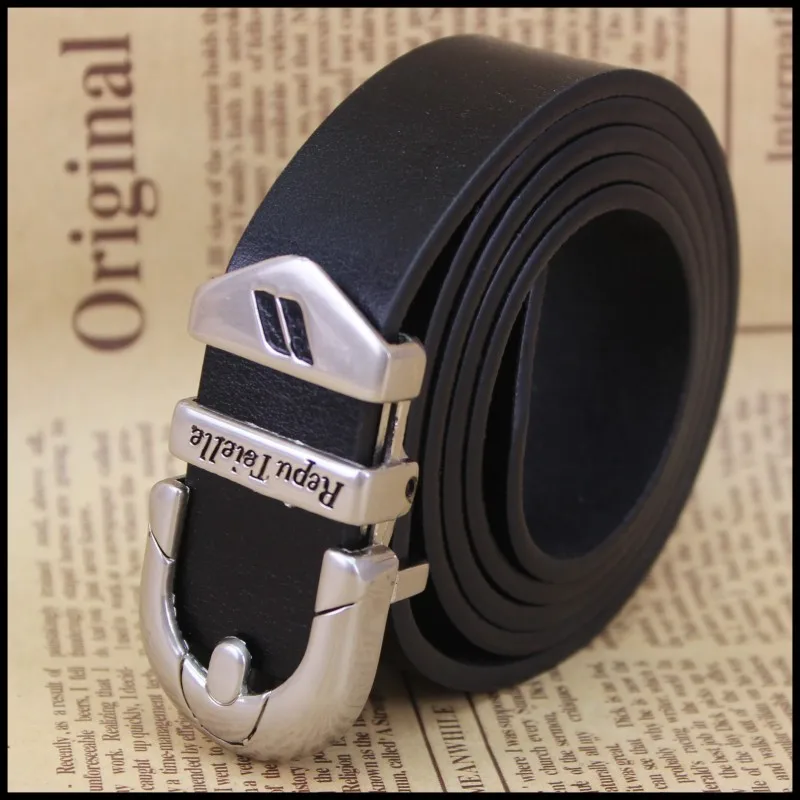 2.5cm Ping buckle Leather Belt|leather 