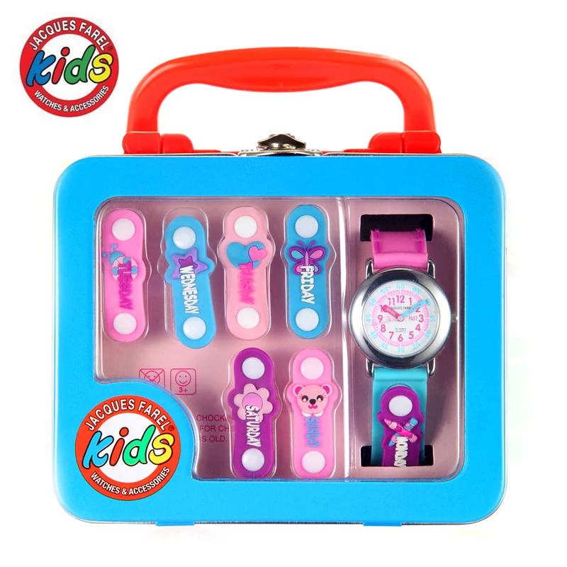 

JACQUES FAREL Kids watch Children watches fashion cute simple water resisitant flower girl Quartz Wristwatches clock