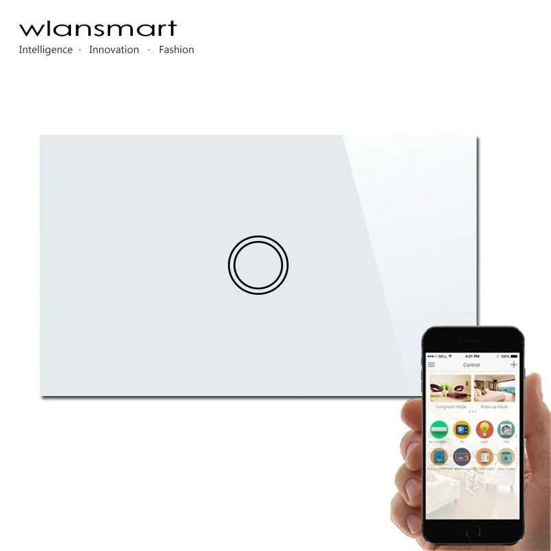  Wlansmart Умный Дом Стены Сенсорный Выключатель США/AU 110 В 1 Банды Выключатель Света Беспроводной Пульт Дистанционного Управления RF433 Переключатель панель Domotica 