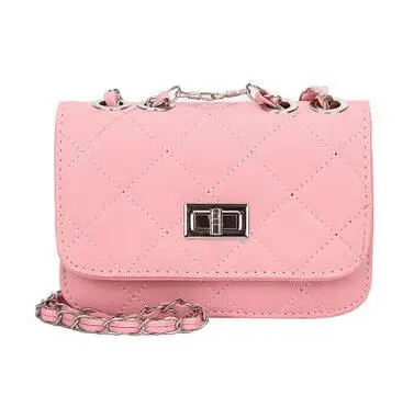 Light pink Модные новые сумки, высокое качество, искусственная кожа, женская сумка, маленькая, для благовоний, с ветровой цепочкой, сумка на плечо, с замком, с решеткой - Цвет: Light pink