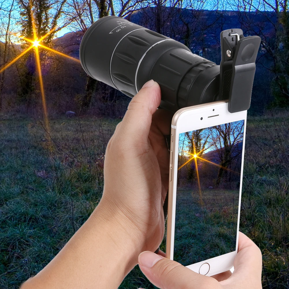 للماء 16x52 المزدوج التركيز أحادي مناظير قابل للتعديل Eyepiece تلسكوب/أحادي مع حامل هاتف للرياضة في الهواء الطلق