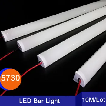 

10/30/50/100M 5730 LED aluminium profile 72 DC12V Drawer Cabinet Wardrobe Tube for kitchen / bedroom led bar light