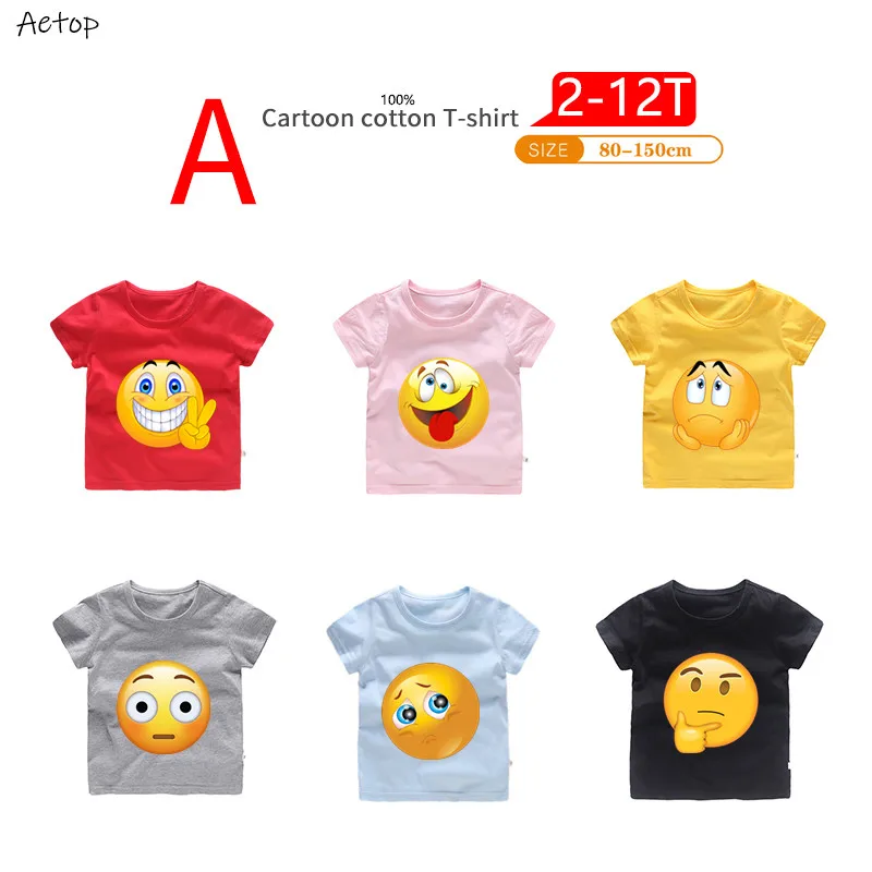 

New Arrival Children T-Shirts Kids Summer Cute 3d emoji T shirt Baby Girls Boys Funny Clothes,b207