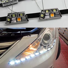 2016 Newest Car Styling Car Eyes Light LED light Guide Lamp Strip With yellow turning light angel eyes light